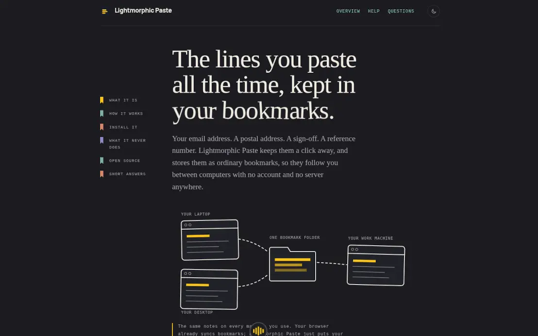 Lightmorphic Paste browser extension